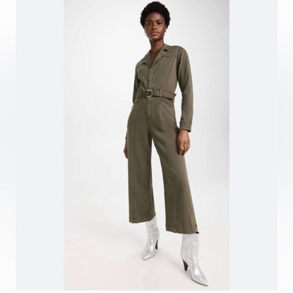 PAIGE Pants - PAIGE Anessa Long Sleeve Jumpsuit in Vintage Brushed Olive NWT